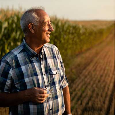 Farmer in field